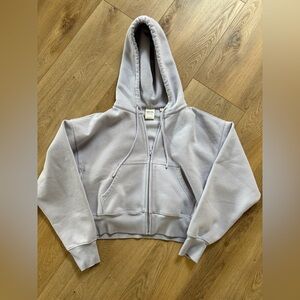 Aritzia Cozy Fleece Lilac Boyfriend Zip Hoodie